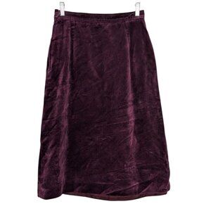 Bogner 38 Velvet Skirt Womens Size Medium Purple 100% Cotton Lined A Line